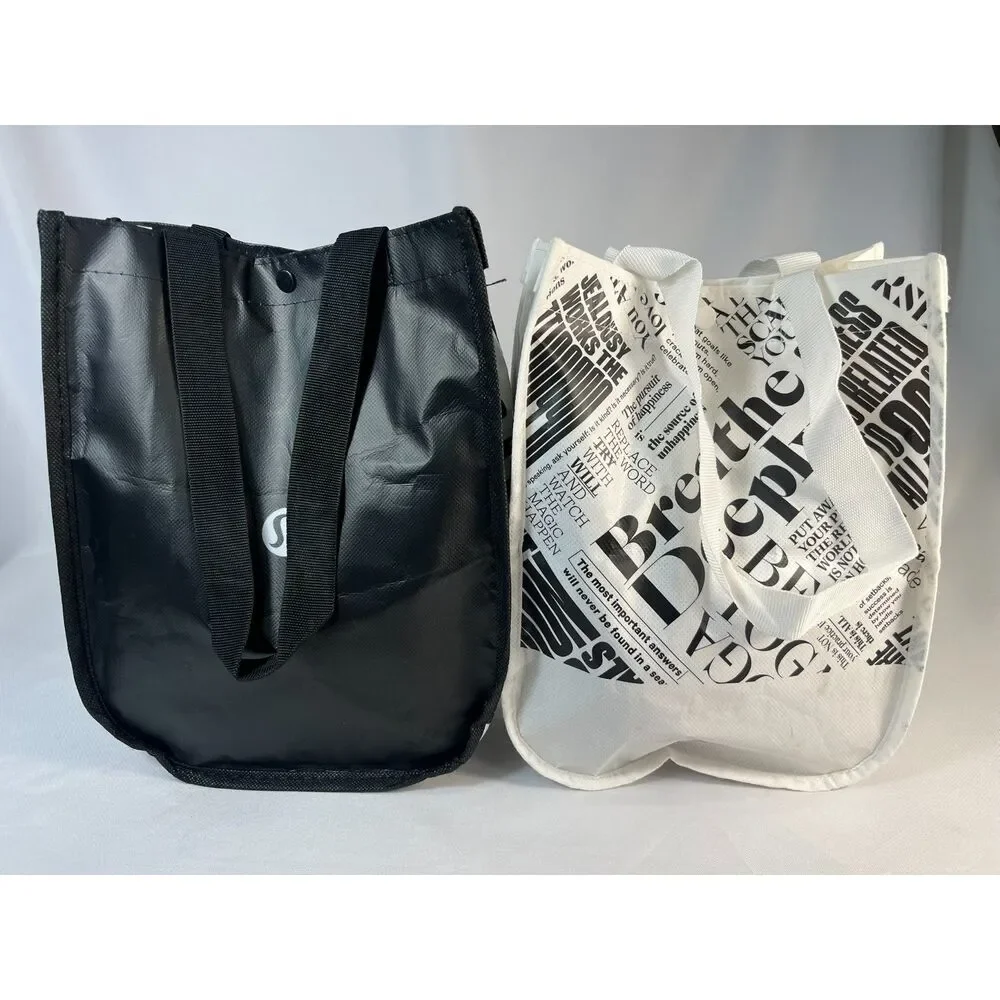 Lululemon Pair of Reusable Bags Black White